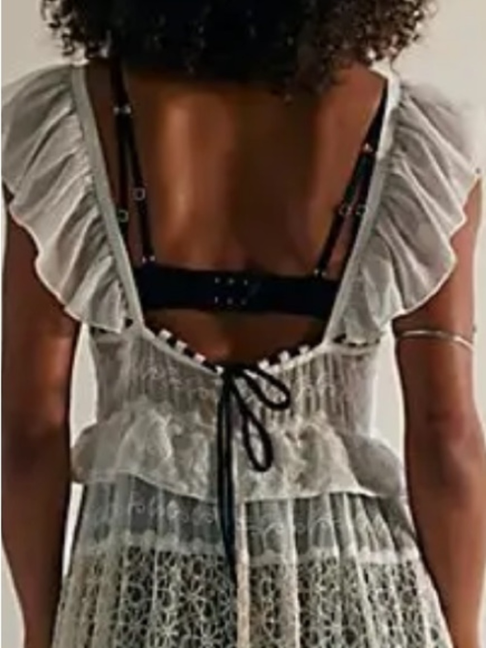 Free People Selena Maxi Top - Sheer Cream Lace - Picture 7 of 16
